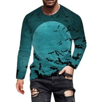 Muška modna casual crew vrat 3D digitalni tisak dugih rukava majica majica Top bluza vlada majica nebo