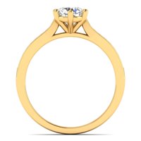1. Carat TW Women's Moissanite Solitaire zaručni prsten u 18K žuto pozlaćen preko srebra