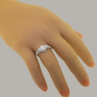 Britanci napravio je 9k bijeli zlatni prirodni Opal Womens Obećani prsten - Opcije veličine - veličine