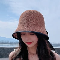 Dianhelloya kašika za žene Ljeto Žensko šešir koji prozračiva velika oboda COLL COLL CANTOT Dizajn Anti-UV Dekorativni poliester na otvorenom Žene Sun Visor Hat za žene za žene