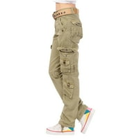Teretne pantalone žene Vintage moda 90-ih Y2K hlače Srednja odjeća Multi džepovi široki noga visoki