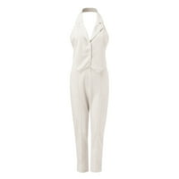 Ženske hlače za odjeću opuštena pamučna elastična elegantna topla tanka meša bijela obično se koristi