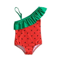 Ljetne djevojke djevojke ruffles kupaće kostime crtani lubenica Wetermelon print plaža Onesie kupaći