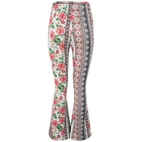 Teretne hlače visokog struka Žene Visoke elastične utežne mikroftene pantalone za tiskane trake