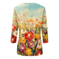 Cvjetni bluze za ženske ljetne rukave za slobodno vrijeme