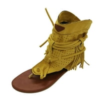 Žene plus veličine Cafuvv Ženske djevojke Retro boemijski kantijski pijesak rimske cipele cipele cipele