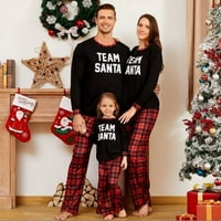 Božićna porodica koja odgovara pidžami set odrasli Kids Baby Team Santa tiskani vrhovi + plažene hlače