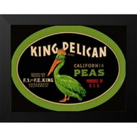 Retrolabel crni moderni uokvireni muzej umjetnički print pod nazivom - kralj pelica, kalifornijski grašak