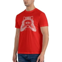 Love Raccoon muške majice kratkih rukava crvena x-velika