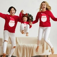 Porodica Bullpiano Uklapajući božićni džemper jesen zimski outfit dugih rukava Xmas pulover TOP odgovarajućim