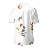 Ženske vrhove Ženska bluza kratkih rukava Ležerne prilike Cvjetne košulje Summer White XL