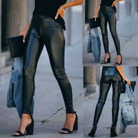 Zunfeo gamaše za žene - čvrsti struk ravno-noga u trendu žetrovim hlačama, casual elastične pantalone