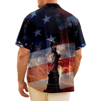 Fraigo muške košulje za tropske stranke od kratkih rukava prema dole havajske patriotske košulje za
