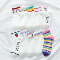 Žene Rainbow čarape Slatka štampa kratke čarape Čarape za gležnjeve udobne poklone za žene