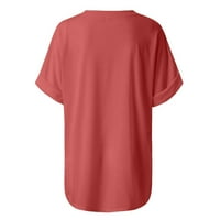 Growesty Ženske bluze i vrhovi čišćenje Ženska modna gradijent ispisana bluza V-izrez kratki rukav labavi
