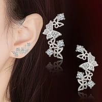 Naušnice nakita srebrne naušnice za uši vino 3D s omotač cirkonijske klinećih minđuša za žene za žene