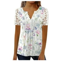 Ženski vrhovi kratkih rukava odštampana bluza Ležerne prilike za žene Ljeto Notch vrat T-majice Tuničke