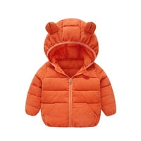 JJayotai bebe dojenčad djevojke zima topla kaputa sa kaputama Debela topla odjeća zatvarač narančasta