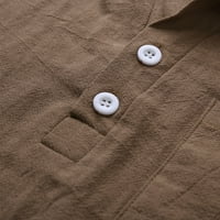Košulje od pamučne platnene plaće Odeerbi za muškarce Up majica na majicama pune boje Ležerne prilike