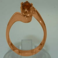 Britanci napravio 14k ružičasti zlatni realni originalni citrinski ženski zaručni prsten - Opcije veličine - Veličina 8.25