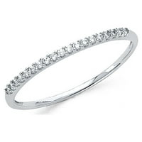 Dragulji Lu 14k bijeli zlatni prsten kubični cirkonijski cz Ženska godišnjica svadbene veze veličine 5