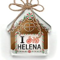 Ornament tiskan jednostrano volim biciklističku grad helena božić neonblond
