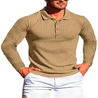 Muški rever s dugim rukavima Ležerne prilike stilski pletene dno košulje gumne
