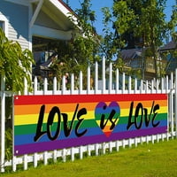Ljubav je ljubav na otvorenom na otvorenom prijem mjesec lgbtq + ograde baner parade prednji dvorišni