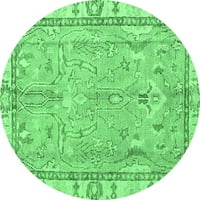 Ahgly Company u zatvorenom okruglu Orijeralne smaragdne zelene tradicionalne prostirke, 7 'runda