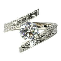 Osobasto distorzija Carving Diamond Ring Angažman vjenčanog prstena za prstenje srebro