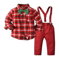 Toddler Boys Outfit Sets Baby Gentleman Sets Sets Bow kravate Košulje Suspenderi Hlače odijelo odijelo