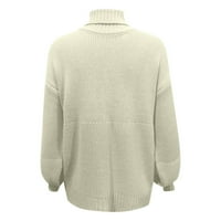 KPOPLK Ženski džemper za prevelike turtenecke Losomini prevelirani pleteni pulover džemper Jumper vrhovi