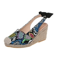Giligiliso Clearance Ljeto u boji Baotou ženski serpentinski dnevni klin sandale Žene cipele višebojne