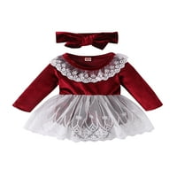 LICUPIEEEE dojenčad za djecu Božićni baršunasti Rompers haljina od čepke za patchwork od novorođene
