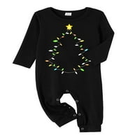 Uklapanje božićne pidžame za obitelj, dugih rukava stablo tiska + plaćene hlače