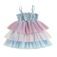 Inevnen Toddler Girls Tulle Haljina bez rukava Color Color Tined Tutu haljina za princeze