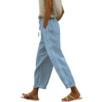 Pantalone za žene palazzo hlače za žene ženske modne vrećaste hlače sa džepom tanka prozračna čipkasti