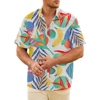 Ljetne modne muške havajske majice kratki rukav Ispis Ležerne prilike na plaži