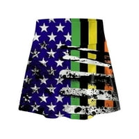 Ženski dan nezavisnosti Ispis Visoko struk Tenis suknje Naplaćene suknje Džepne suknje za žene kratka