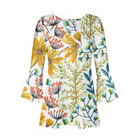 Košulje za WomenTrendy ljeto, obični tunički ljetni vrhovi Dressy Casual Bell kratki rukav V izrez opružne bluze ekousne
