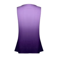Tking Fashion Womens Ljeto Plus veličine Tuničke tenkove bez rukava Casual V izrez Gručni drežirani bluza Purple 3xl