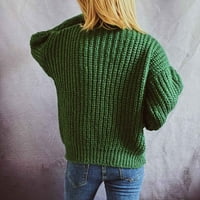 Ženske modne duge rukave Turtleneck Loove Solid Boja vrhovi bluza Pleteni džemper topli dresi za žene