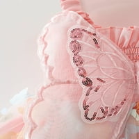 TODDLER Baby Girls Haljina 3D leptir rušena sloj bez rukava bez rukava Ljetna casual odjeća princeza