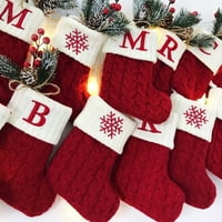 Anna Božićne čarape Crvena pahuljica abeceda pletena čarapa Privjesak za božić