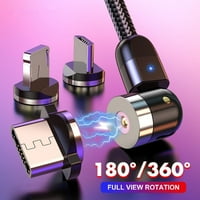 NOVO NOVO ROTATABLE USB magnetsko brzo punjenje tipa C kabel za kabel kabela Micro USB telefon za punjač