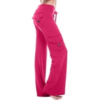 WAVSUF teretne pantalone za žene na čišćenju sa džepovima Dugme vruće ružičaste hlače veličine 4xl