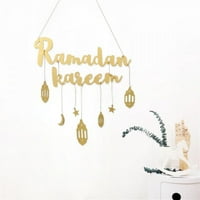 Ramadan Kareem Drveni privjesak ukras ukras islam ramadan viseći plak potpisuje zvijezde svjetlosni
