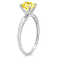 2CT okrugli rez žuti simulirani dijamant 18k bijeli zlatni angažman prsten veličine 11