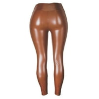 Tking modne ženske hlače Čvrsto boje visoke struka četiri bočna elastična dizanja kuka seksi seksi kožne