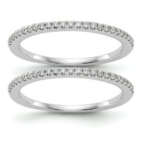 0.25ct. CZ Čvrsti pravi 14k bijeli zlatni set prstena za vjenčanje vjenčanja